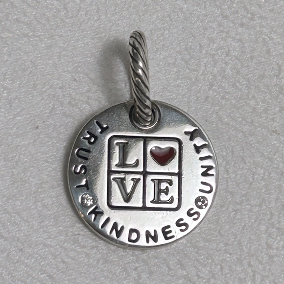 Brighton Integrity Charm Silver Plated Swarovski Crystals 3/4" Trust Unity Love - Picture 1 of 10